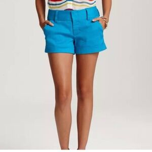 alice + olivia Cady Cuff Chino Shorts Teal Size 2